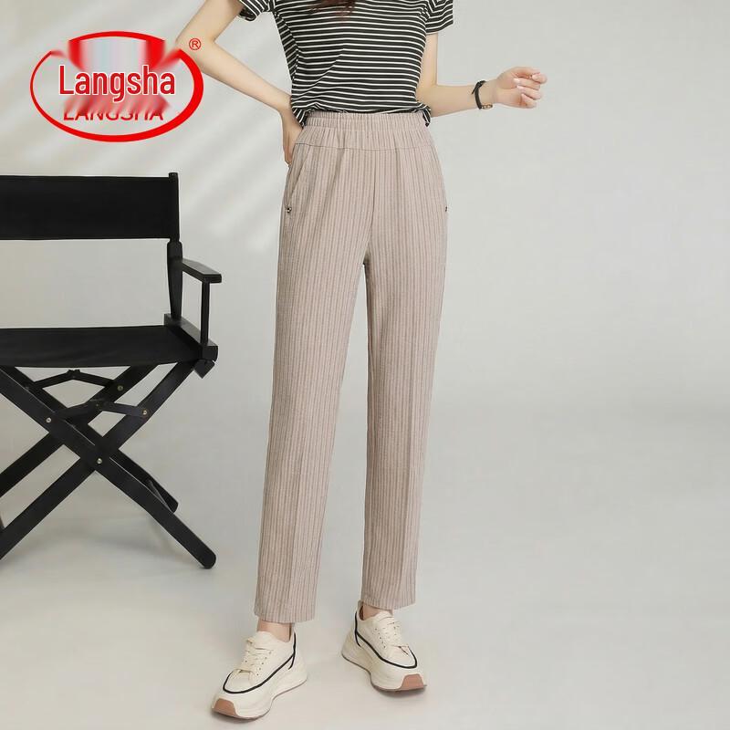 LangSha Women's Plus Size Summer Straight Cropped Pants