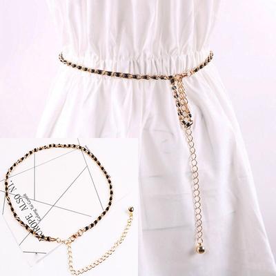 Women Girls Metal Waist Belt Body Chain Imitation Pearl Beads Waist Dress Chain Female Luxury Belt