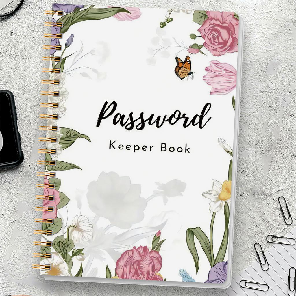 A5 Passwortbuch, Internetkonto- und Website-Login-Organizer, Notizbereich, Perfektes Passwortjournal zur Verwaltung der Cybersicherheit