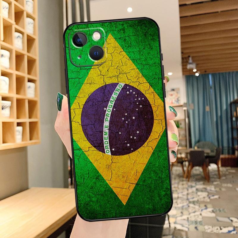 Brazil Brazilian Flag Phone Case For iPhone 13 Pro Max 16 15 11 12 14 17 Pro Max Mini 15 16 Plus 16e 17 Air Cover