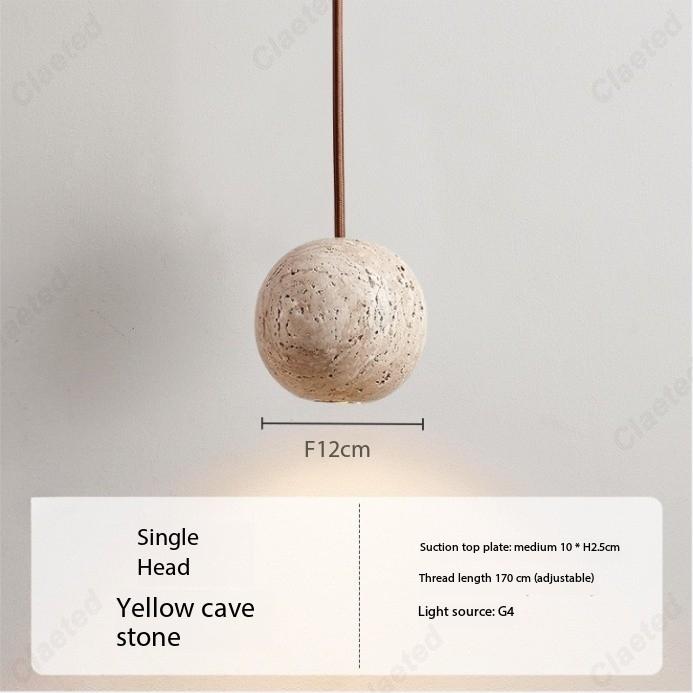 European Retro LED Yellow Cave Stone Chandelier Bar Hotel Restaurant Living Room Bedroom Simple Atmosphere Decorative Lighting Tricolor light