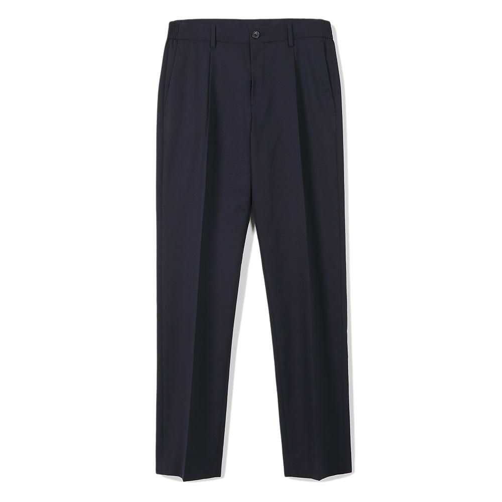 NOTIG One-Pleat Slim Fit Seersucker Pants Navy_Okg1Ptlp192N1