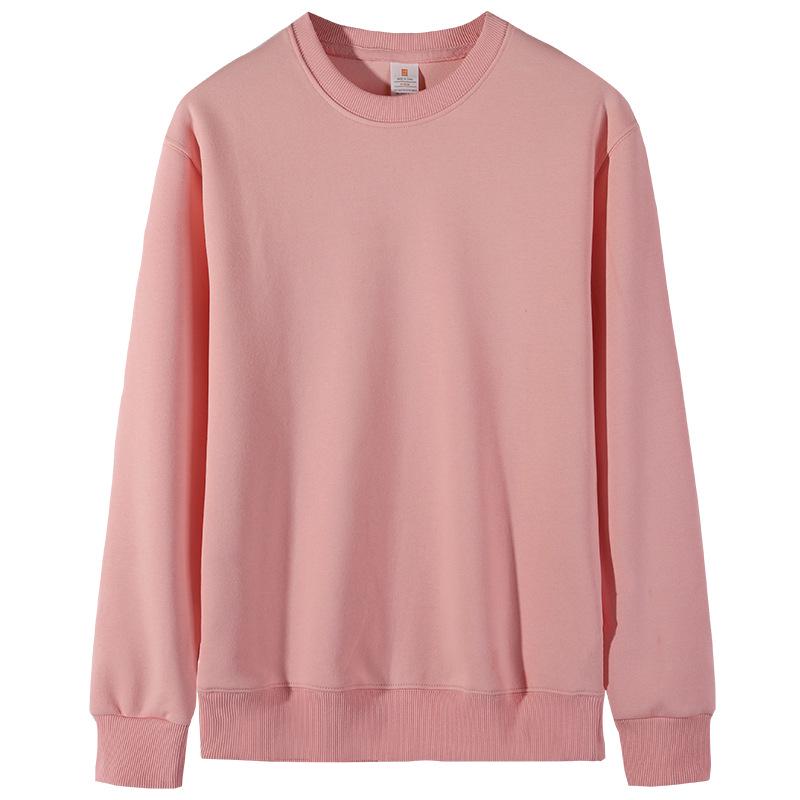 Hua Cotton Round Neck Unisex Hoodie - Autumn/Winter Classic Solid Color