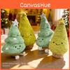 Holiday Christmas Tree Plush Pillow With Soft Short Plush For Kids Room Decor