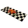 Runner Rug Black White Plaid Pattern Vintage Style Water Absorbent Stain Resistant Runner Carpet