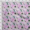 oneOone Cotton Flex Amethyst Fabric Kids Cutie Animal Sewing Material Print Fabric by The Yard 40 Inch