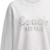 Coach Embroidered Logo Round Neck Sweatshirt Women sweatshirt White CAH59-WHT
