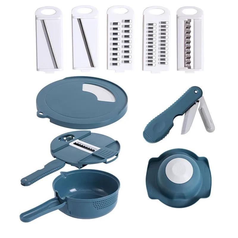 1Pc Green/Blue/Pink Kitchen Multifunctional Salad Utensils Vegetable Chopper Carrot Potato Manual Shredder Cook Vegetable Tools