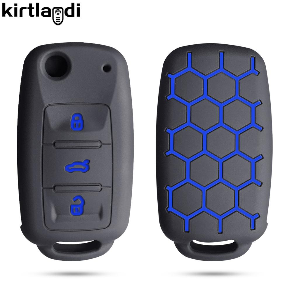 Silikon Bilnøkkeldeksel Nøkkeldeksel For VW UP Polo Golf 6 Passat B5 Touran Caravelle Jetta Caddy Touareg For Skoda Fabia Octavia A5