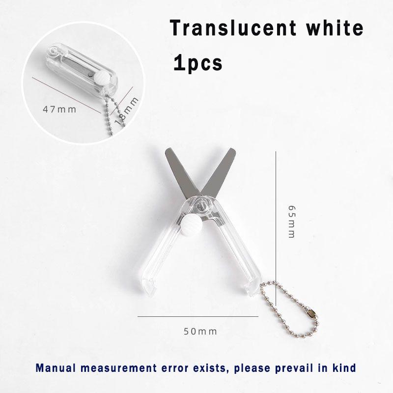 1pcs Transparent Mini Scissors, Retractable Folding Portable Scissors, Student Hand-made Paper Scissors