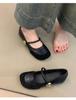 Simple light mouth ballet white French Mary Jane shoes women's 2025 new spring skirt light mouth flat sole shoes