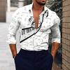 Men's Elegant 3D Printed Long Sleeve Shirts Turn Down Collar Party Casual Camisas Hombre Plus Size Streetwear Fashion Blouse
