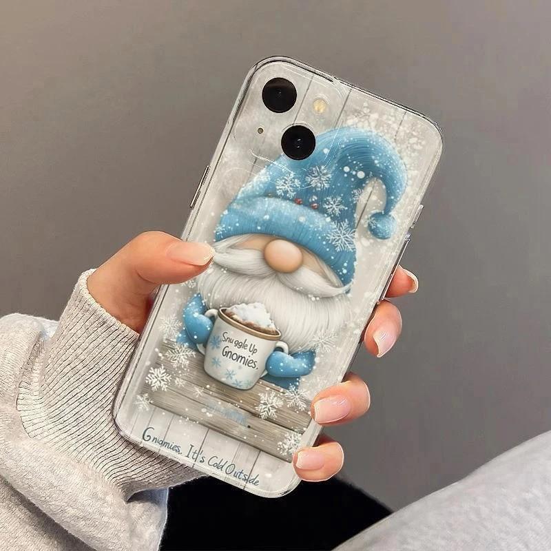 Christmas Winter Snow Gnome Phone Case For iPhone 17 16e 16 15 14 13 12 11 Mini Air Pro Max X XR XSMax 7 8 Plus Soft Back Cover