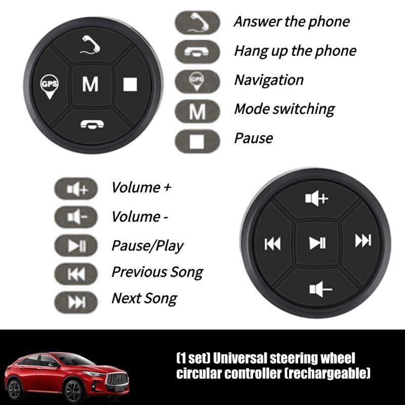 Wireless Steering Wheel Remote Controller 6 Programmable Buttons Easy Installation Remote Control For Car DVD Players