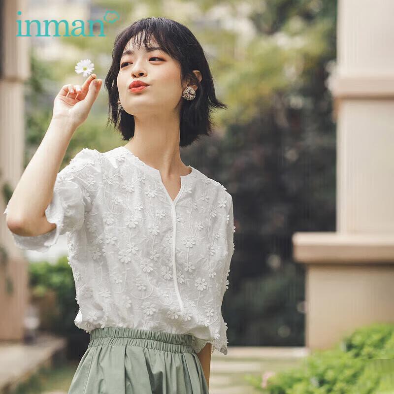 Винтажная блузка Inman с вышивкой и рюшами M