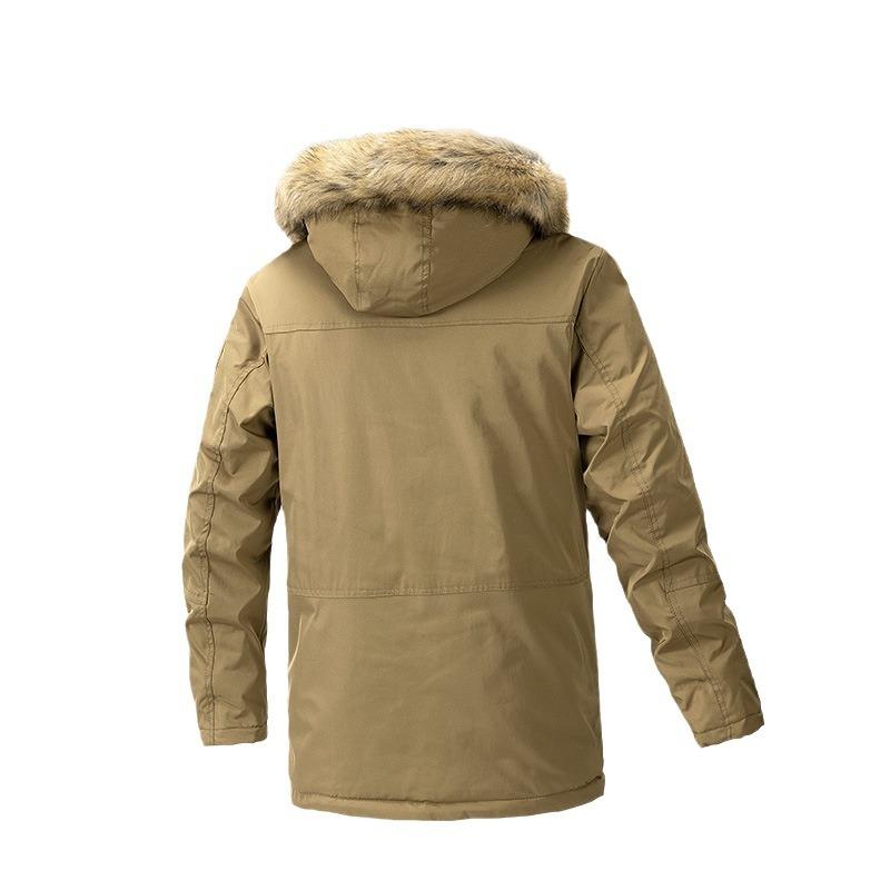 New Winter Waterproof Cotton Coat, Removable Hooded Cotton Coat, Men's Mid-length Thickened Cotton Jacket, Men's Jacket