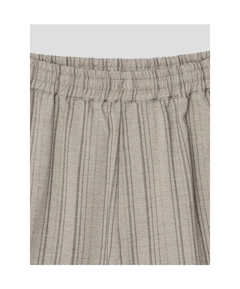 Saendeusaundeu (Unisex) Vertical Stripe Easy Pants Beige