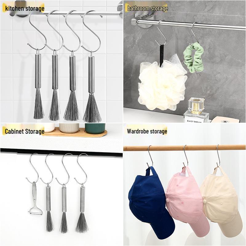 Multi-functional Stainless Steel S-shaped Hook for Kitchen, Bathroom, Dormitory, or Student Desk Use