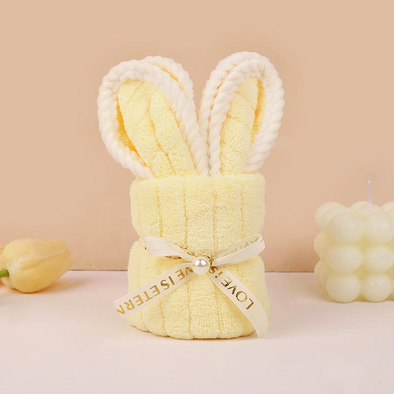 5Pcs Rabbit Towel Set Easter Gift Home Kitchen Bathroom Decor Supplies Wedding Baby Shower Kids Birthday Party Favors Guest Gift