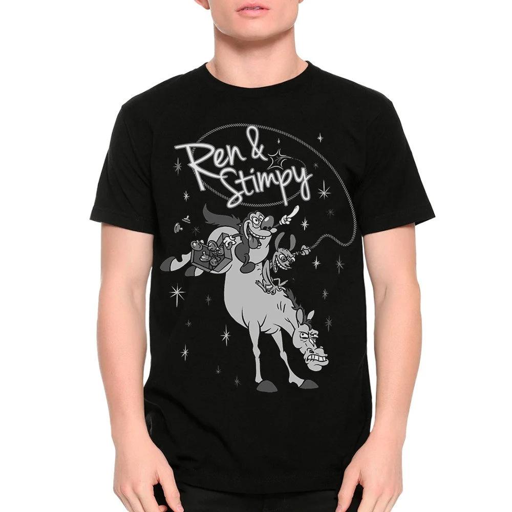 Ren und Stimpy T-Shirt Herren und Damen Größen Kleidung Grafik Kurzarmshirt Unisex Herren Damen Ganzjahres M beige