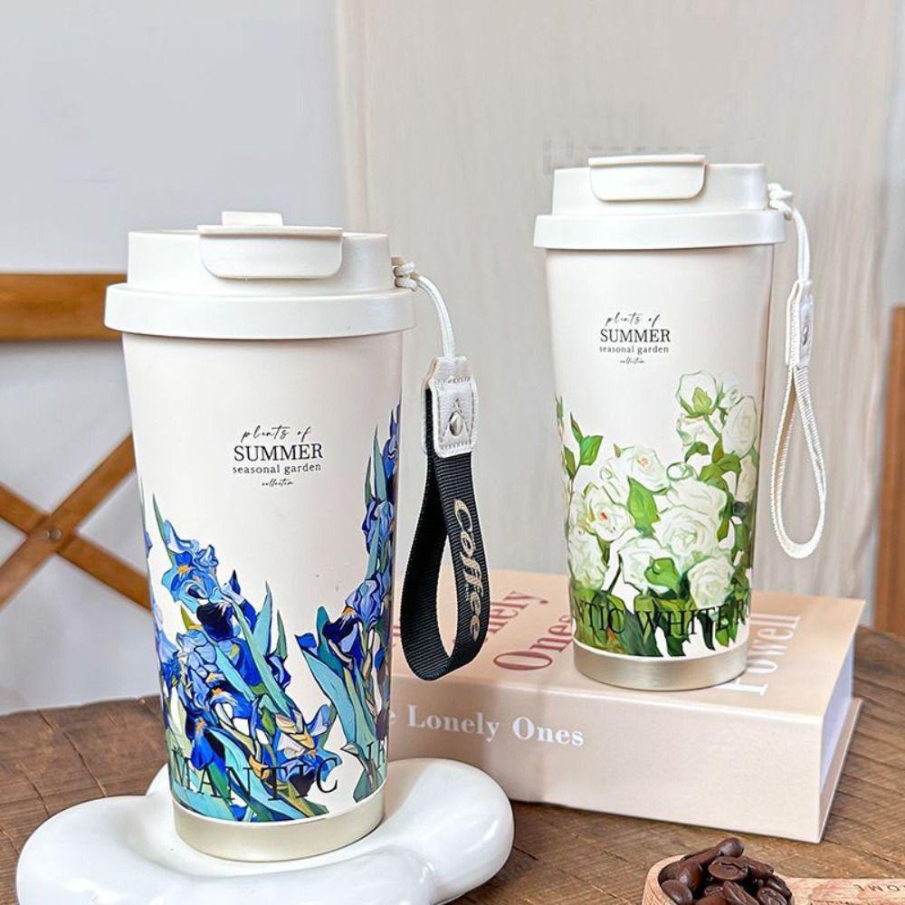 500ML Coffee Vacuum Flask Stainless Steel Coffee Thermos Mug Cute Travel Thermal Cup  Coffee Tea