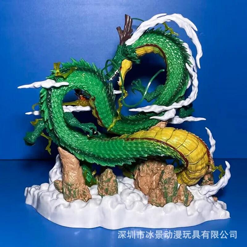 Anime Dragon Ball Z 22cm Shenron Figure With kid Goku Figurine PVC Action Figures Shenlong Collectible Model Statue Toys