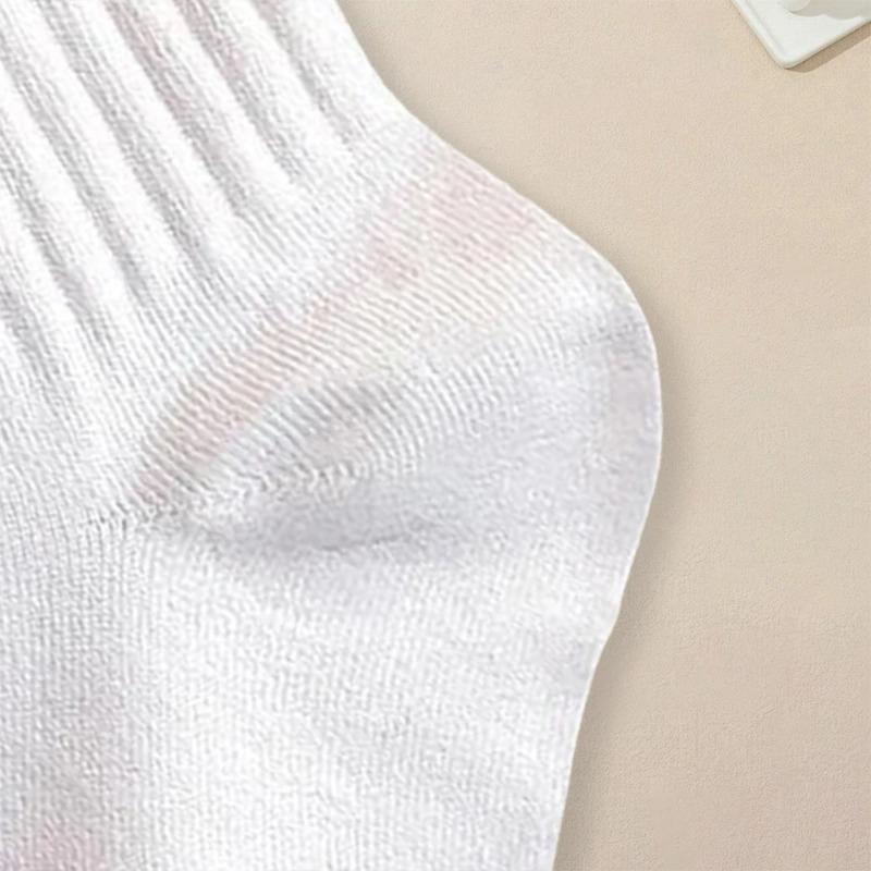 10 Paar Damen Einfarbig Rundhals Socken Schlicht Vielseitig Modisch Leicht Weich Atmungsaktiv Lässig Mittelang Socken