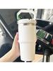 1 peça de Copo Térmico de Aço Inoxidável com Canudo, Garrafa de Água com Isolamento a Vácuo para Casa, Escritório ou Carro, Copo Reutilizável com Canudo Antivazamento