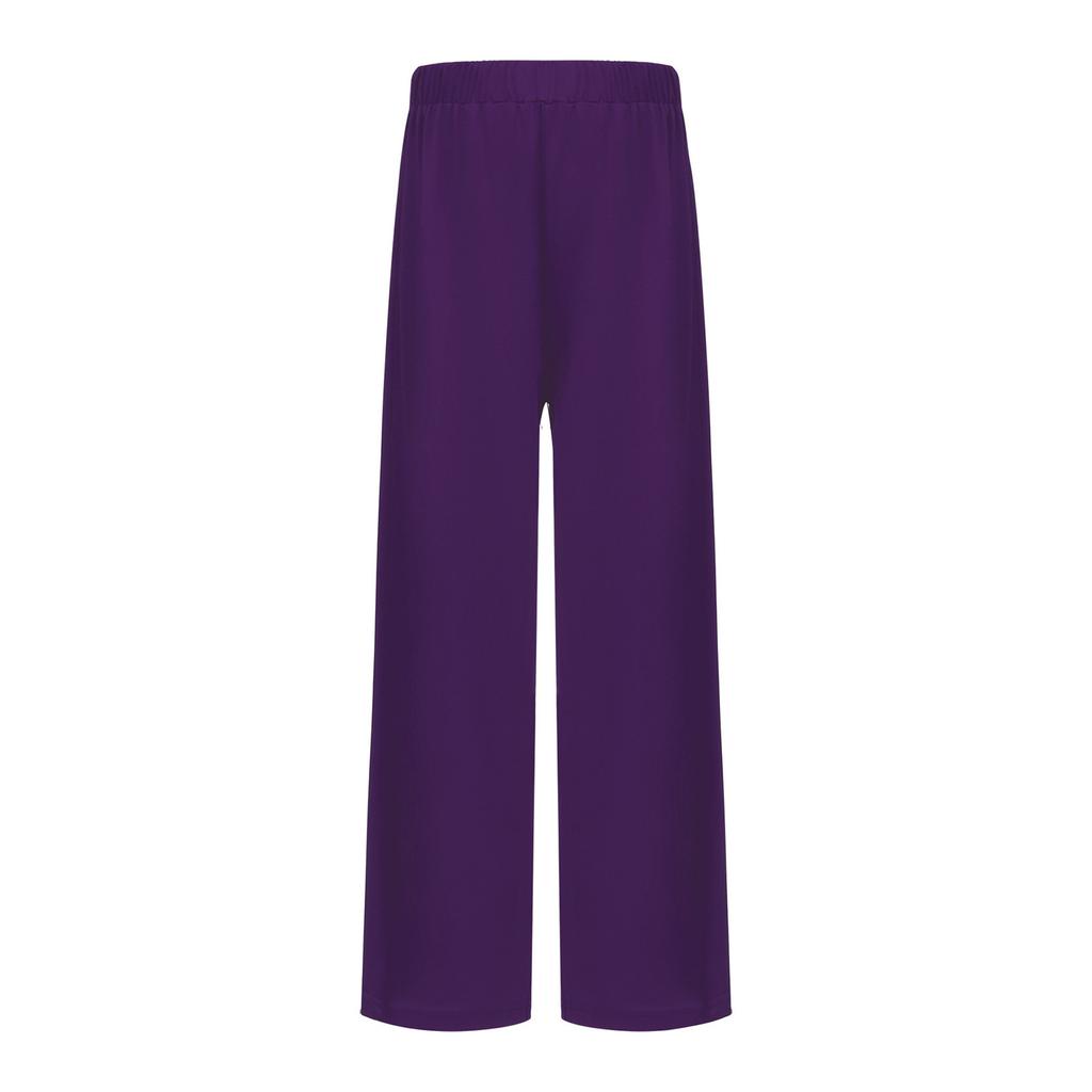 Elastic Waistband Wide-Leg Pants for Boys: Solid Color Dancewear for Liturgical Praise Performance