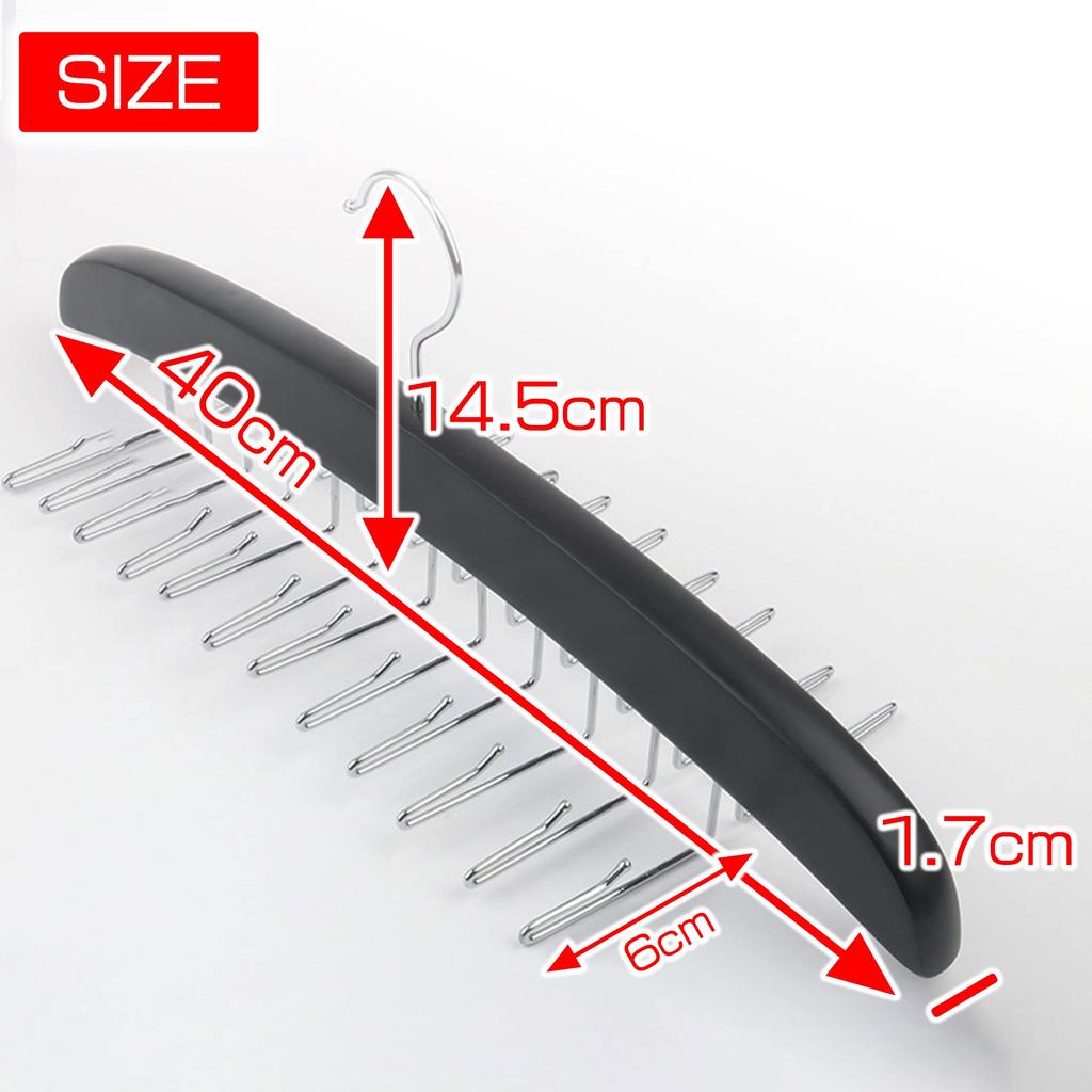 Tie and Belt Holds 24 Small Durable Hanger, Space-Saving, Ties, Wooden, Closet-Friendly, Non-Slip, Multi-Hanger, Item/Accessory, Business, Hook,