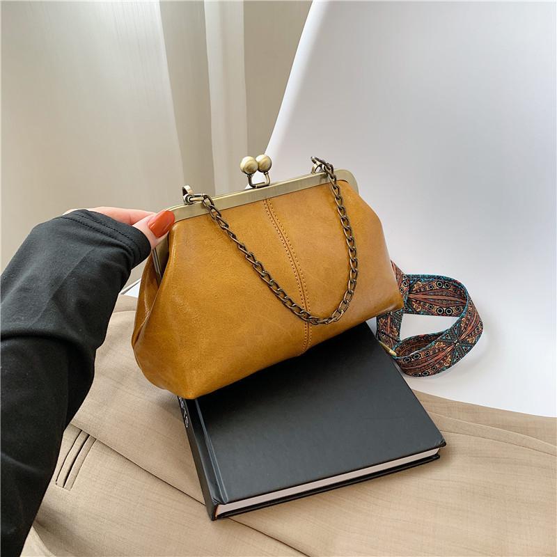 Borsa a Conchiglia alla Moda da Donna Nuova Borsa a Mano a Catena Versatile Coreana Borsa a Spalla a Tracolla Popolare con Texture per Donne