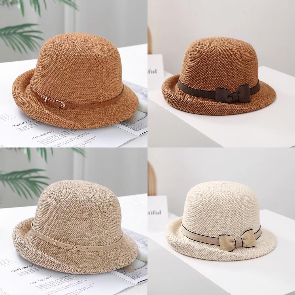 Women Breathable Fishing Cap With Curved Brim And Elegant Bow For Beach Days