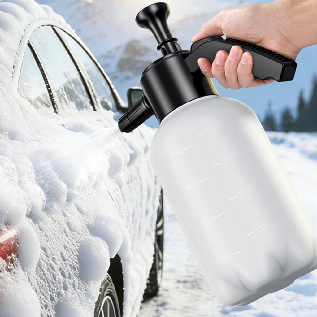 3L Hand Pump Foam Sprayer with 3 Types of Nozzle Hand Pneumatic Foam Cannon Snow Foam Car Wash Spray Bottle Car Window Cleaning