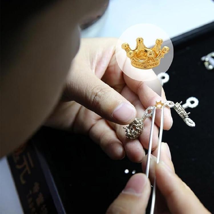 120pcs Mini Crown Loose Spacers Bead Pendant DIY Jewelry Accessories Making Gift
