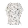 TVIEW Pattern Shirred Loose Fit Blouse_V6B-Cbl040