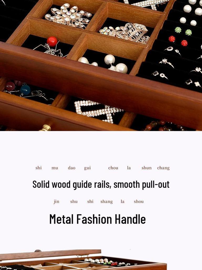 Minimalistische europäische Schmuckschatulle aus Holz für Halsketten und Ringe - Perfekt für Hochzeiten oder Geburtstage