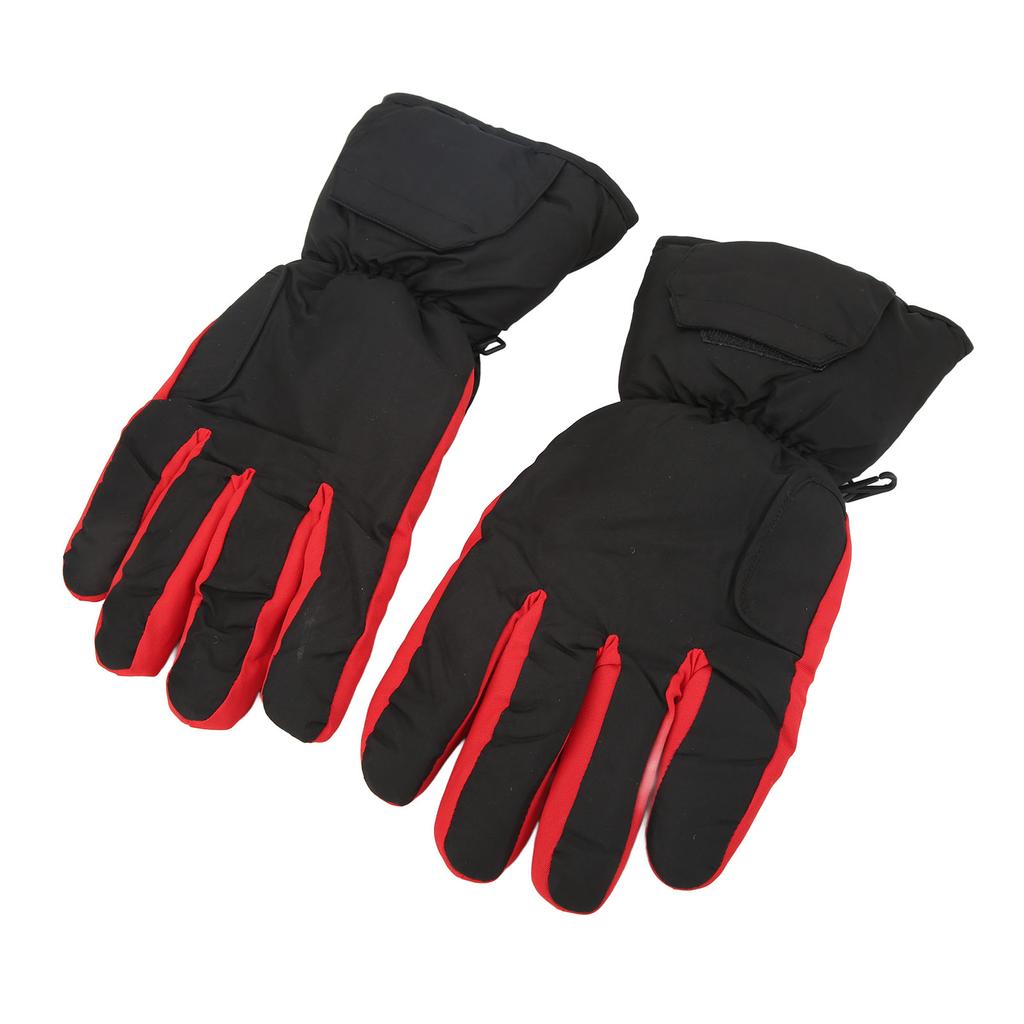 Electric Heated Gloves Polyester Waterproof Battery Powered Winter Heated Gloves for Skiing Black