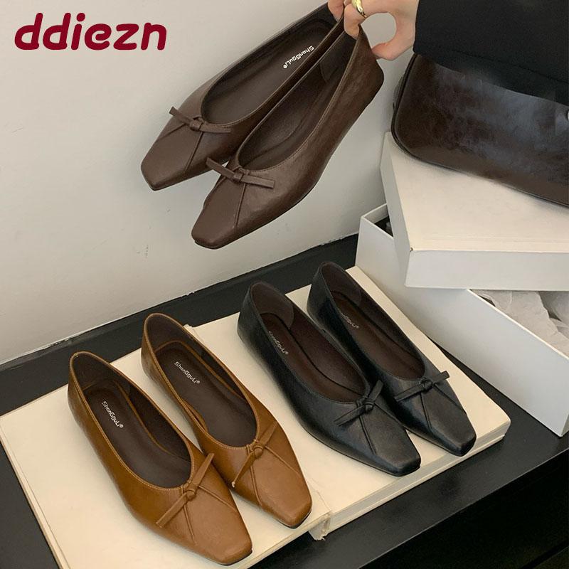 Fashion Luxury Fashion Butterfly-Knot Women Flats With Shoes Casual Female Soft Footwear Shallow Ladies Flats Slip On Shoes