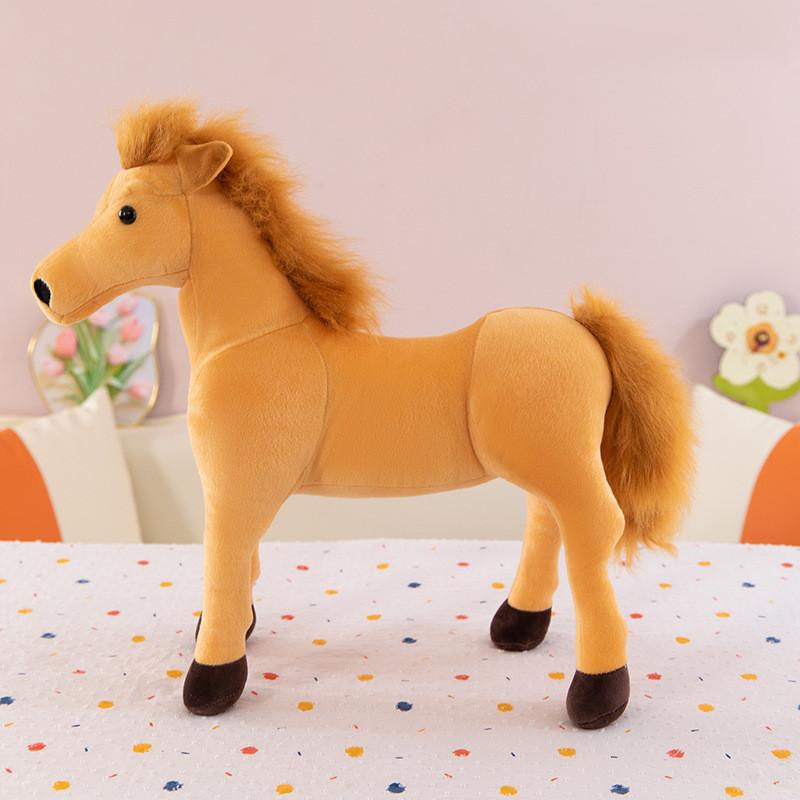 

Realistic Horse Plush Toy With Pp Cotton Filling For Kids And Collectors жовтий