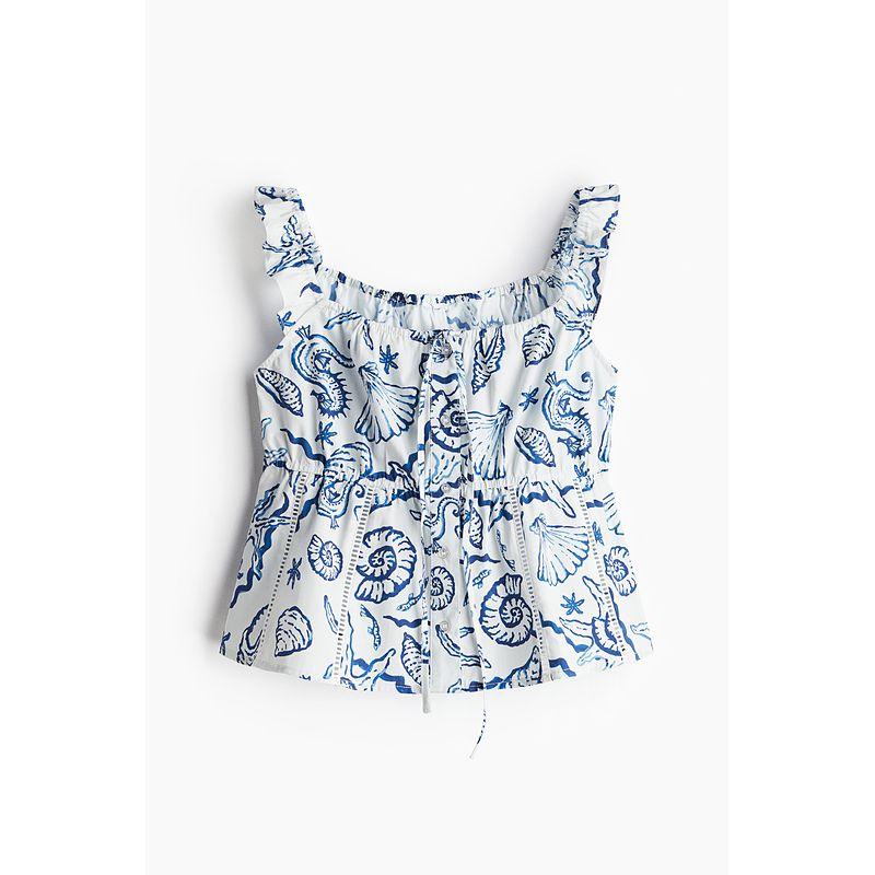 

HM Женская одежда Жилет Слинг 2025 Лето Новый Праздничный стиль Принт Квадратный вырез Подол юбки Жилет 1288407