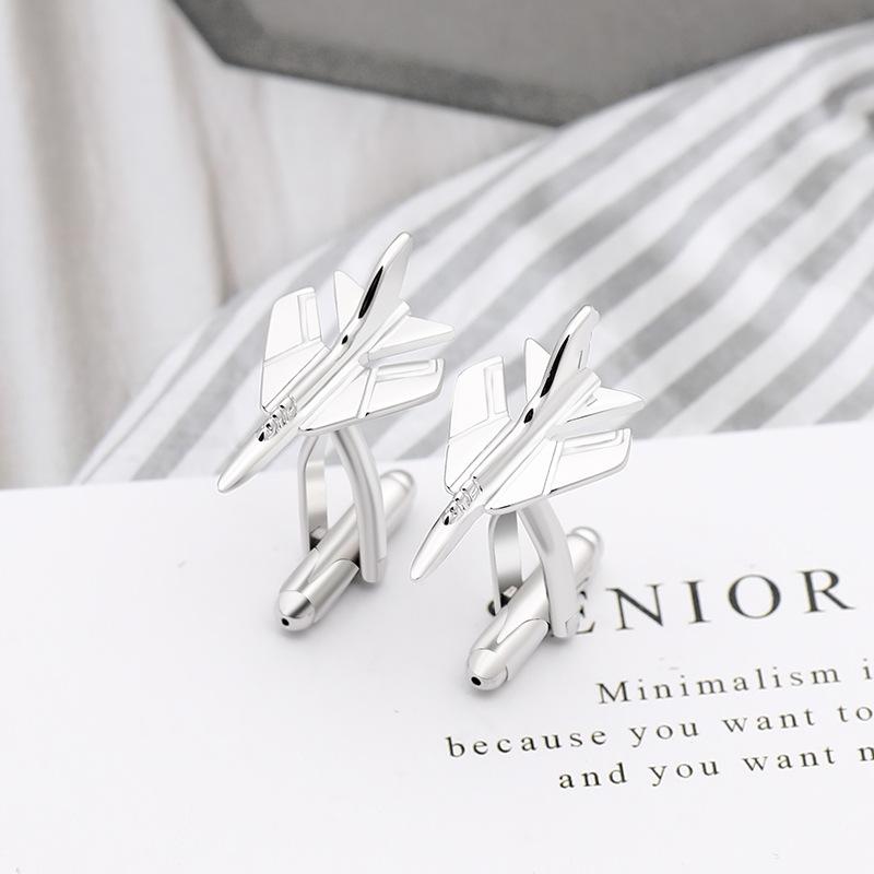 High-quality Copper Aircraft cufflinks for Men copper Color Unique Plane Shape Sleeve Buttons Business Shirt Cuff Accessories
