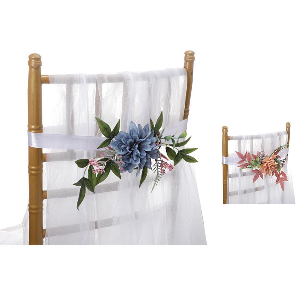 Wedding Chair Flower Decoration Artificial Flower Arrangement For Wedding Party Chair Back Banquet Chair Decoration