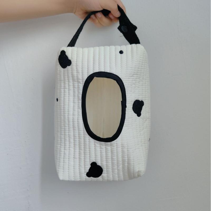 Cartoon Animal Flip Cover Tissue Box Wet Wipes Case Car Hanging Bag Paper Holder Storage Removable Napkin Storage Hanging Box