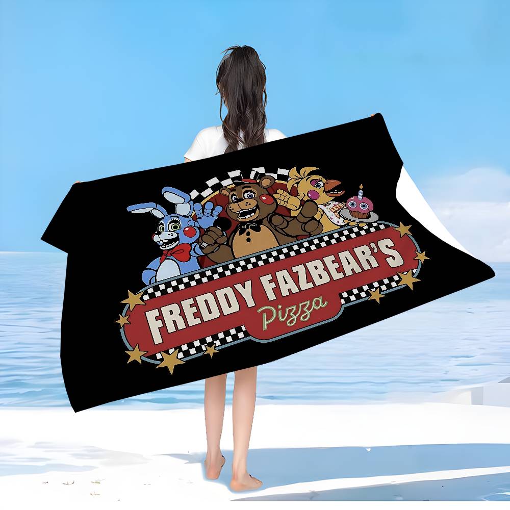 F-FNAF Five-nights-At-Freddys Mikrofaser Strandtuch Saugfähig Schnelltrocknend Weich Yoga Schwimmen Urlaub Bergsteigen Handtuch