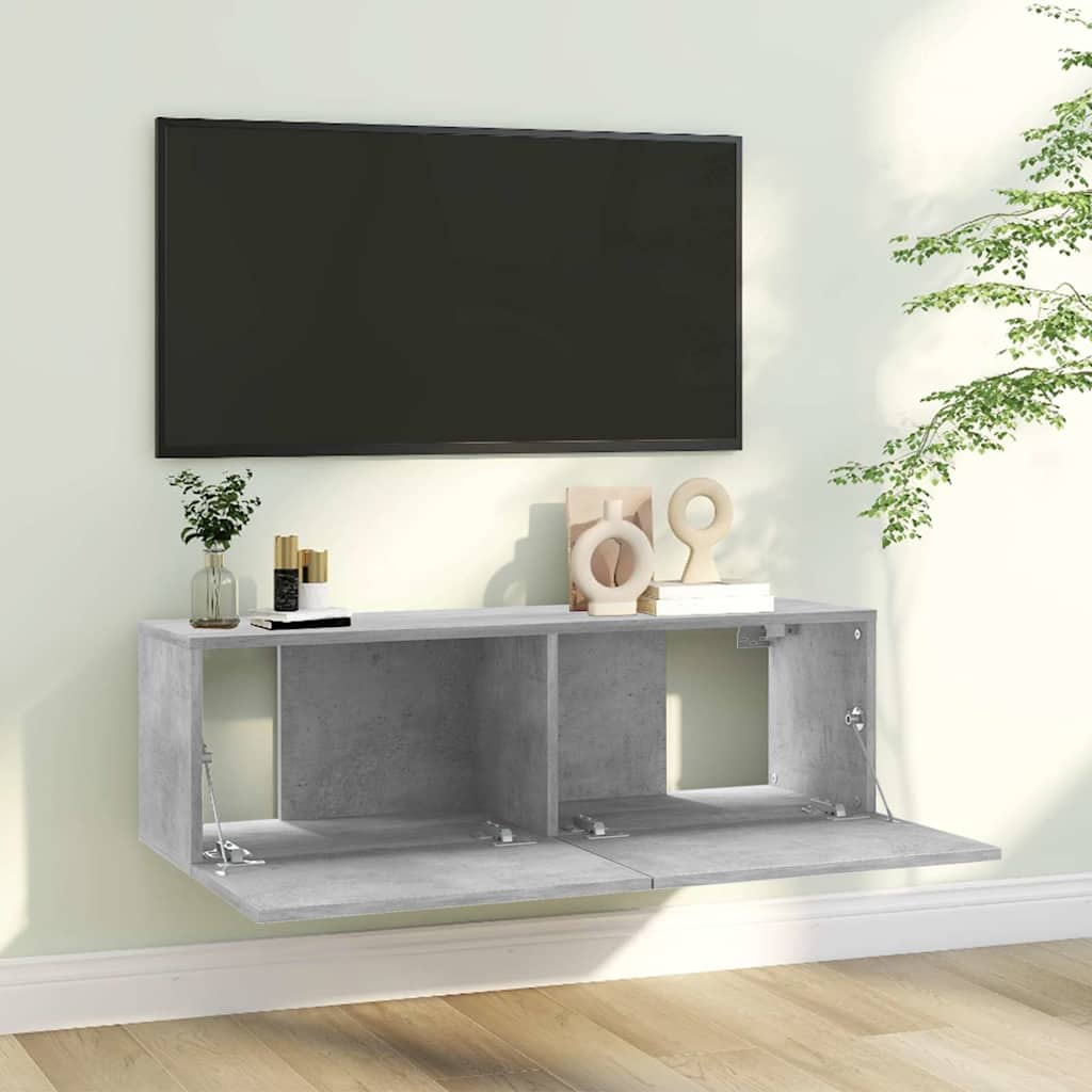 vidaXL TV-Schrank Betongrau 100x30x30 cm Holzwerkstoff