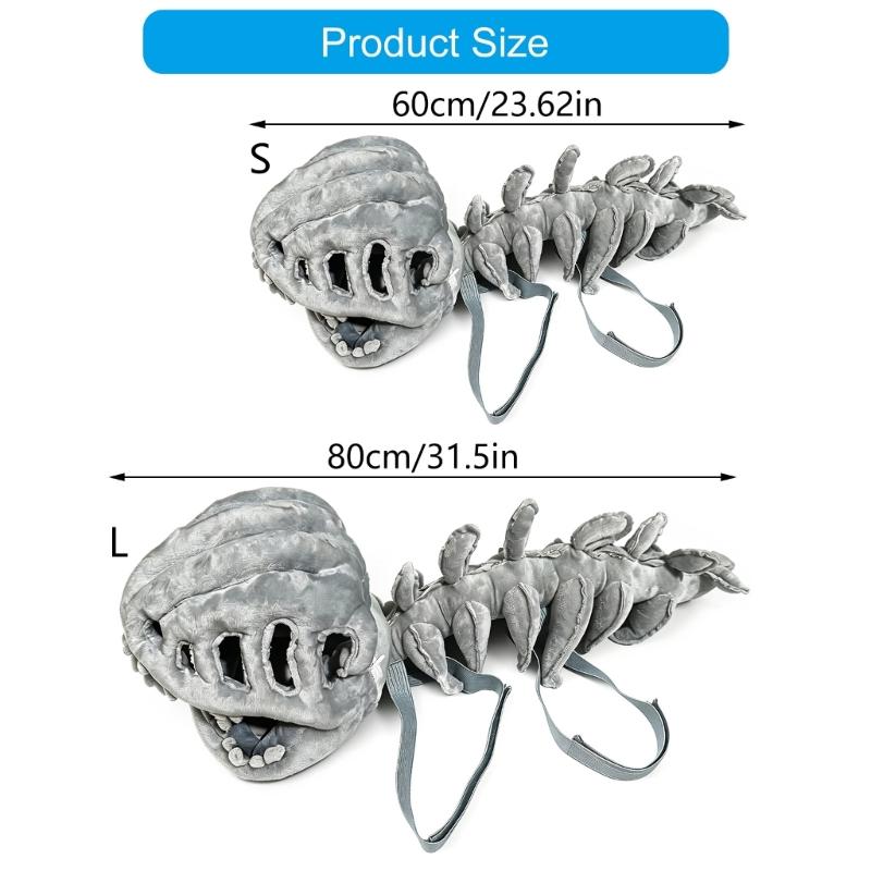 Wearable Pet Costume Headpiece with a 3D Prehistoric Skull-and-Spine Look for Seasonal and Themed Costuming