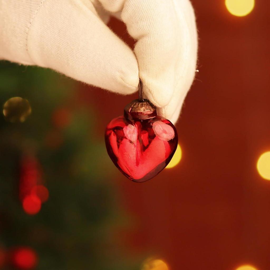 25 Bucăți Ornamente de Crăciun Vintage din Sticlă Roșie Mini Ornamente Decorative în Vrac Bile de Crăciun pentru Halloween, Pom de Crăciun