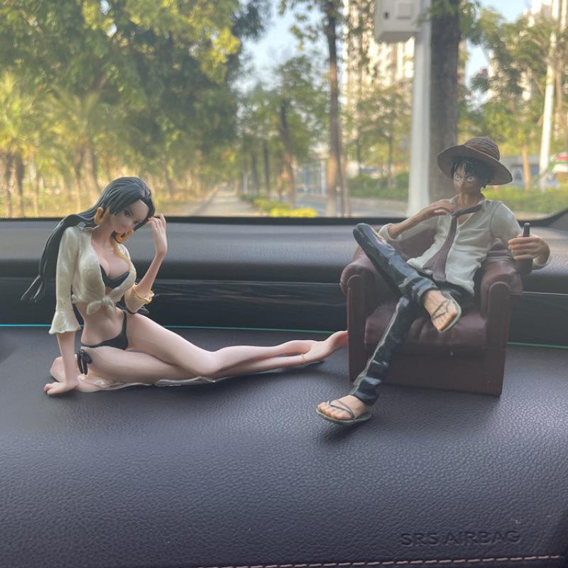Premium Anime Car Ornament: Aromatherapy Luffy & Yukino Figurine
