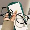 Unisex Anti Blue Light Cat Eye Glasses Vintage Full Frame Myopia Eyewear for Women Men Eye Protection Fashion