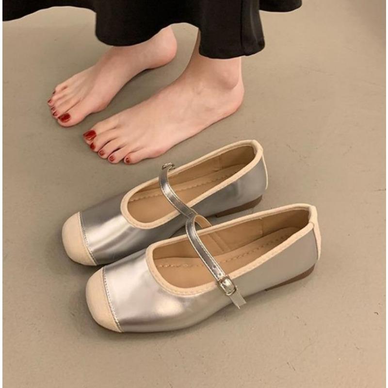 New Designer Silvery Women Ballet Flats Ladies Casual Soft Sole Flats Spring Women's Comfort Shallow Ballerina Shoes